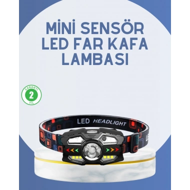 El Sensörlü LED Far Suya Dayanıklı Şarjlı Kafa Lambası