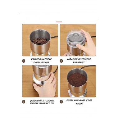 Elektrikli Kahve Ve Baharat Öğütücü Çelik Öğütücü Değirmen Ev Tipi