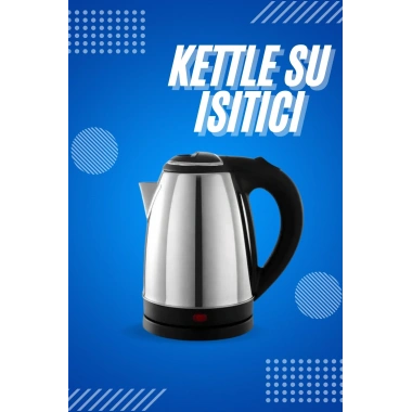 Elektrikli Paslanmaz Çelik Su Isıtcı Çelik Kettle 1.8 Lt. Uzun Ömürlü