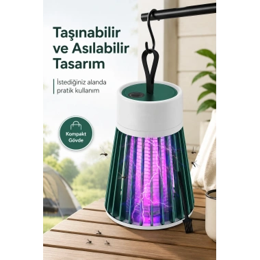 Elektrikli Sinek Öldürücü Mor Işıklı Taşınabilir Haşere Lambası Tek Tuşlu Cihaz