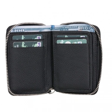 Elvis Deri Erkek Cüzdan FL01 Siyah