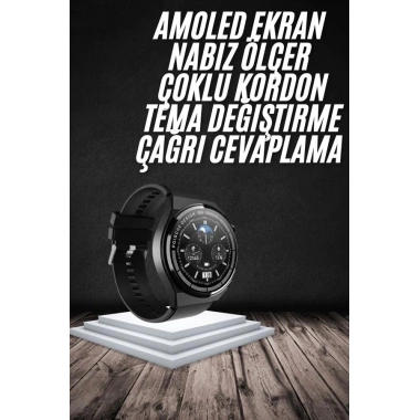En Çok Tercih Edilen Akıllı Saat Amoled Ekran Nabız Sensörü GPS Uyumlu Adımsayar