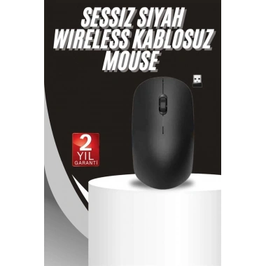 Ergonomik Tasarım Kablosuz Siyah Mouse Hassas Uzun Ömürlü