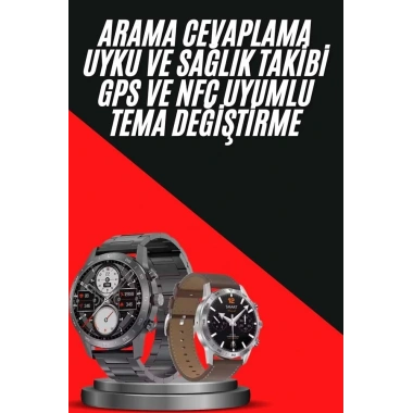 Erkeklere Özel Akıllı Saat Çelik Kordon Bluetooth Bağlantılı İOS ve Android Uyumlu