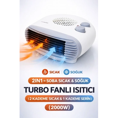 Fanlı Isıtıcı 2000W: Yaz Kış Modlu Elektrikli Soba Ofis ve Ev Tipi Isıtma