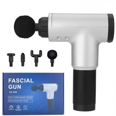 Fascial Gun RH-320 6 Kademe Hız Ayarlı, 4 Parça Başlıklı, Usb Şarjlı, Masaj Tabanca Aleti (5468)