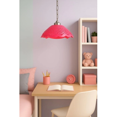 Fuşya Akrilik Avize Soft Pembe Modern Aydınlatma 35x35x12 cm