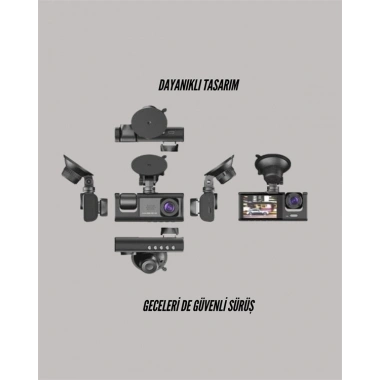 G-Sensörlü 3lü Kayıtlı Araç Kamerası
