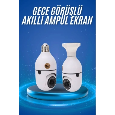 Gece Görüşlü Akıllı Dönebilen Ev Kamerası Ampül Kamera