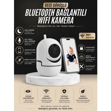 Gece Görüşlü Bebek Kamerası Telefondan Canlı Takip Özellikli