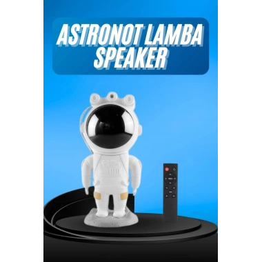 Gece Lambası Astronot Bluetooth Hoparlörlü Galaksi Işık Projektörü