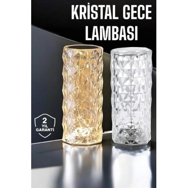 Gece Lambası Kristal Lamba Dokunmatik Şarjlı Hediyelik