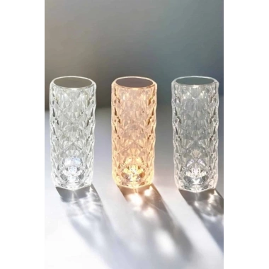 Gece Lambası Kristal Lamba Dokunmatik Şarjlı Hediyelik