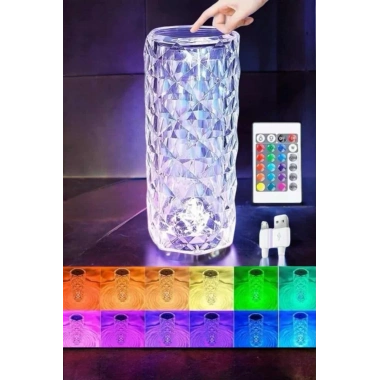 Gece Lambası Kristal Lamba Dokunmatik Şarjlı Hediyelik