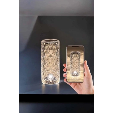 Gece Lambası Kristal Lamba Dokunmatik Şarjlı Hediyelik