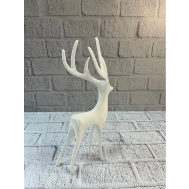 Geyik Figürü Beyaz Modern Salon ve Raf Dekoru