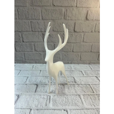 Geyik Figürü Beyaz Modern Salon ve Raf Dekoru