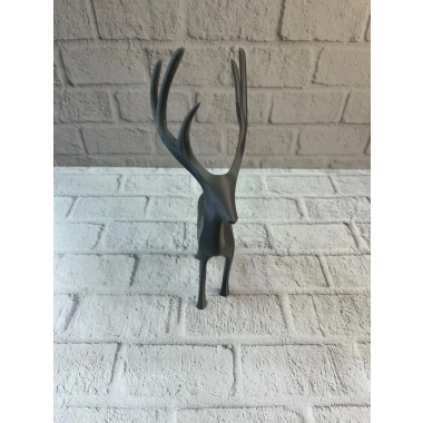 Geyik Figürü Gri Modern Salon ve Raf Dekoru