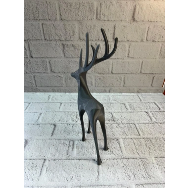 Geyik Figürü Gri Modern Salon ve Raf Dekoru