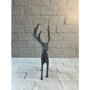 Geyik Figürü Gri Modern Salon ve Raf Dekoru