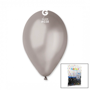 GM-110-38 METALİK - GÜMÜŞ BALON 11'' - 28CM - 100 PARÇA (5468)