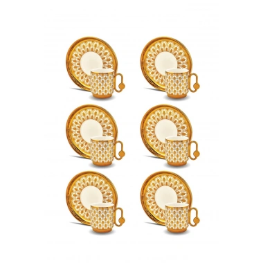 Gold Desenli 6’lı Porselen Kahve Fincan Seti 50 ml