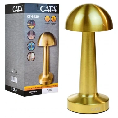 GOLD Mantar Lamba CT-8429 Lizbon 3 Renk Şarjlı Masa Lambası (5468)
