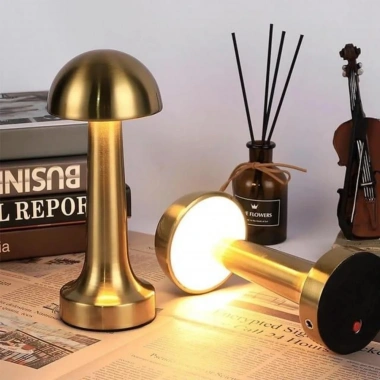 GOLD Mantar Lamba CT-8429 Lizbon 3 Renk Şarjlı Masa Lambası (5468)