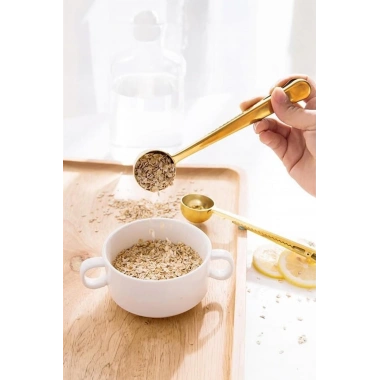 Gold Paslanmaz Çelik Mandallı Ölçü Kaşığı 15 ml