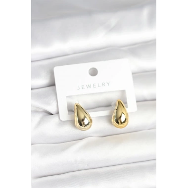 Gold Renk Damla Küpe 17 mm