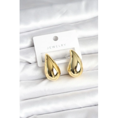 Gold Renk Damla Küpe 30 mm