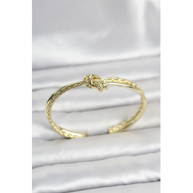 Gold Renk Düğüm Model Pirinç Kadın Bileklik