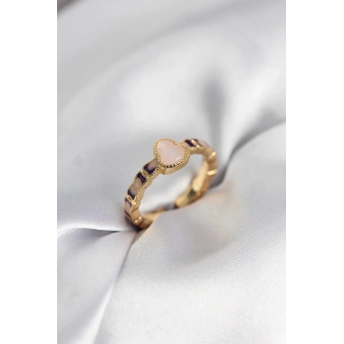 Gold Renk Mineli Su Kabağı Model Kadın Yüzük