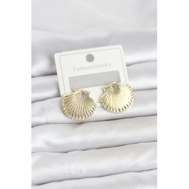 Gold Renk Pirinç Deniz Kabuğu Model Kadın Küpe