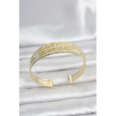 Gold Renk Pirinç Minimal Dorikalı Kadın Bileklik