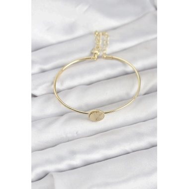 Gold Renk Pirinç Model Kadın Bileklik