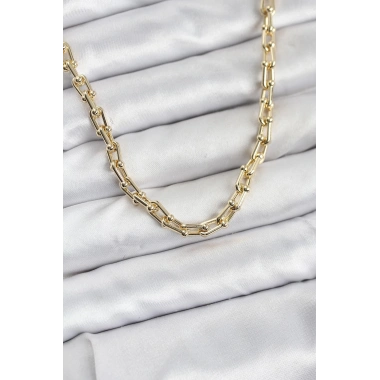 Gold Renk Pirinç Tifani Model Kadın Kolye
