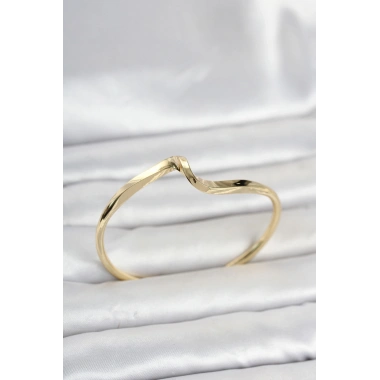 Gold Renk Pirinç Zikzak Model Kadın Bileklik