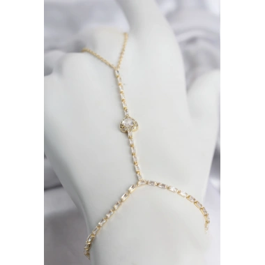 Gold Renk Pirinç Zirkon Taşlı Kalp Model Şahmeran