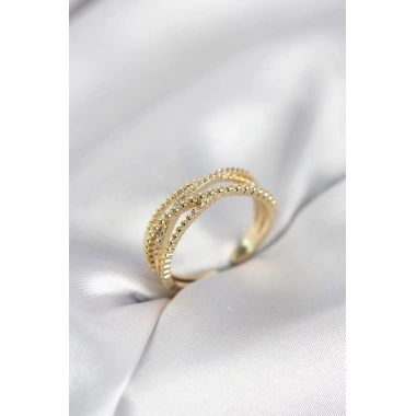 Gold Renk Sarmal Model Kadın Yüzük