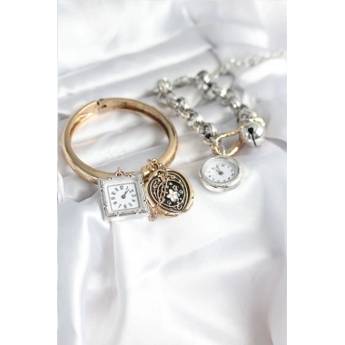 Gold ve Gümüş Renk Bileklik Kombini