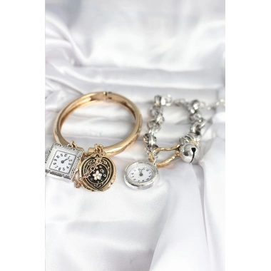 Gold ve Gümüş Renk Bileklik Kombini