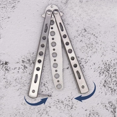 Gri Katlanabilir Paslanmaz Çelik Kelebek Bıçak Tarak Sakal Bıyık Fırçası Profesyonel Saç Kesimi İçin Tarak (5468)