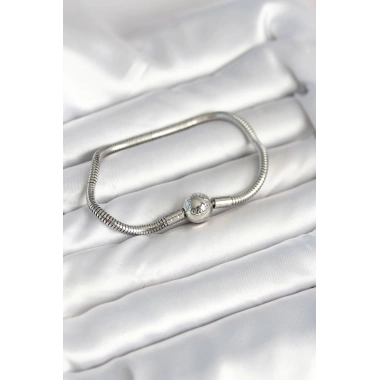 Gümüş Renk Pirinç Charm Bileklik