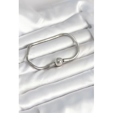 Gümüş Renk Pirinç Charm Bileklik