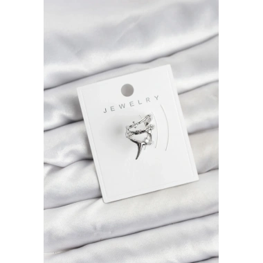 Gümüş Renk Pirinç Diken Model Kıkırdak Earcuff Küpe