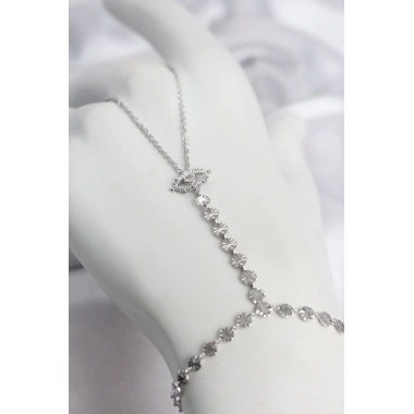 Gümüş Renk Pirinç Zirkon Taşlı Göz Model Şahmeran