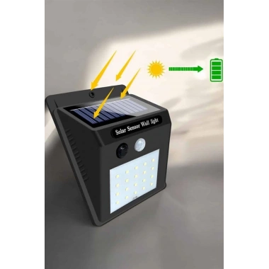 Güneş Enerjili Bahçe Lambası Solar Gece Aydınlatma Sensörlü Lamba