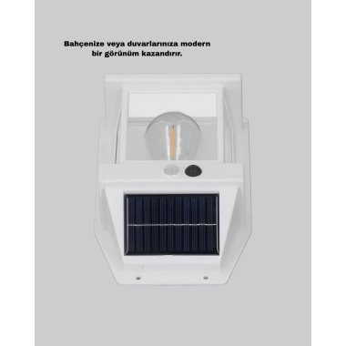 Güneş Enerjili Dış Mekan Sensörlü Duvar Lambası IP65 Su Geçirmez