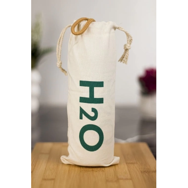 H2o Borosilikat Cam Matara Bambu Vakum Kapaklı Su Şişesi Suluk (Kumaş Kılıf Hediyeli) 600 ML